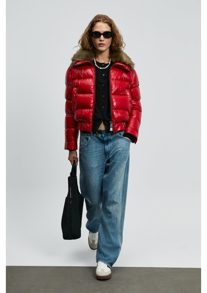 Kapitoneli Relaxed Tüylü Yaka Fit Mont Bayan Mont 122120041 indirimleri