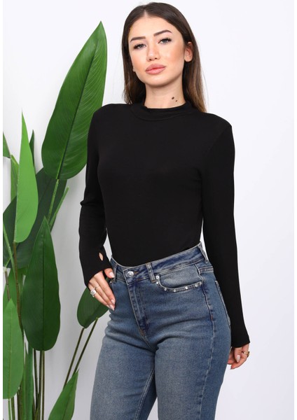 Siyah Dik Yaka Uzun Kol Body fiyatları