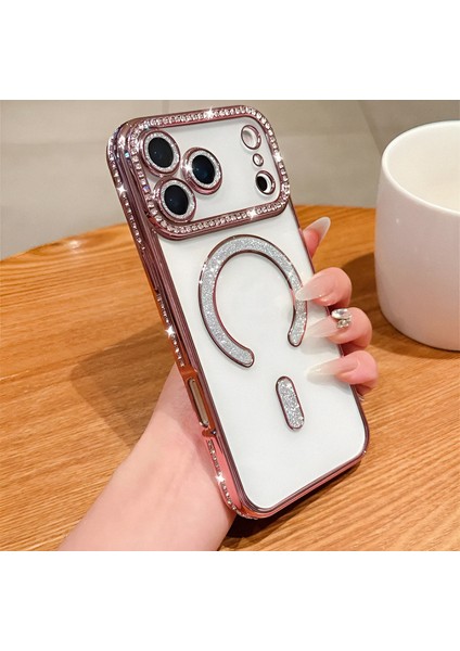 Iphone 17 Promax Uyumlu Şeffaf Taşlı Magsafe Özellikli Kılıf indirimleri