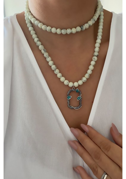 Cam Boncuk Yaprak Figürlü Kolye modelleri