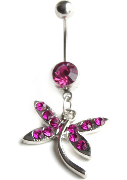 Pembe Taşlı Tusufçuk Figür Göbek Piercingi
