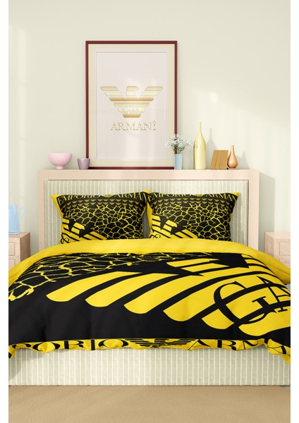 Nevresim Takımı Çift Kişilik Pamuklu Saten Kumaş 6 Parça 3D Dijital Baskı Duvet Cover Set Model No: