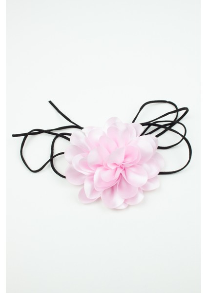 Bağcıklı Kumaş Çiçek Choker Gül Kolye modelleri