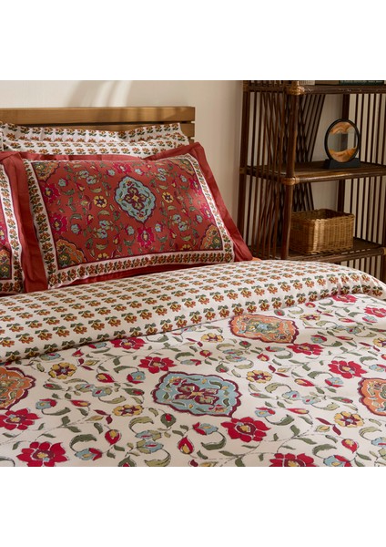 Pueblo %100 Pamuk Çift Kişilik Nevresim Takımı Kiremit