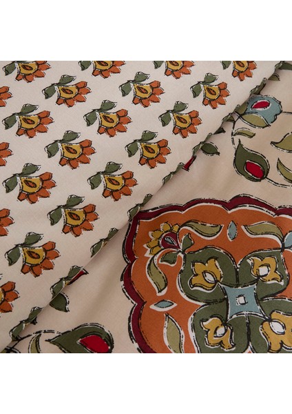 Pueblo %100 Pamuk Çift Kişilik Nevresim Takımı Kiremit