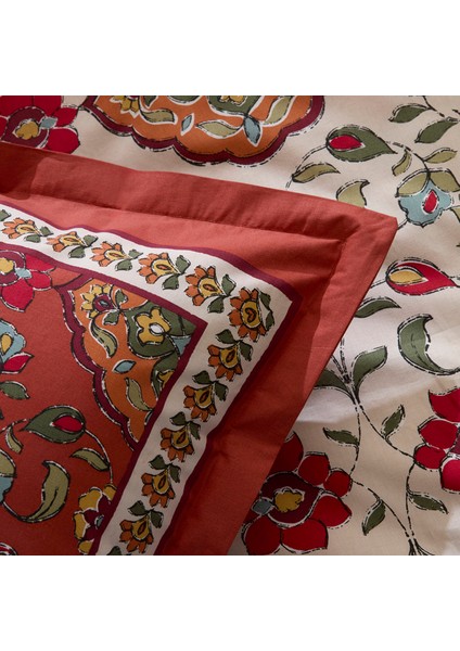 Pueblo %100 Pamuk Çift Kişilik Nevresim Takımı Kiremit