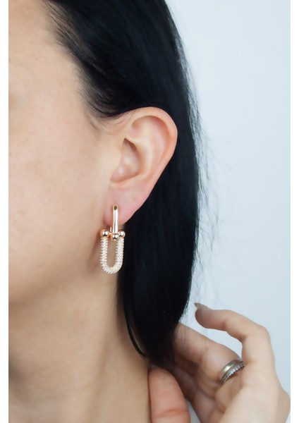 Zirkon Taşlı Marka Tasarım Küpe