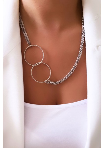 Çift Halkalı Tasarım Kolye fiyatları