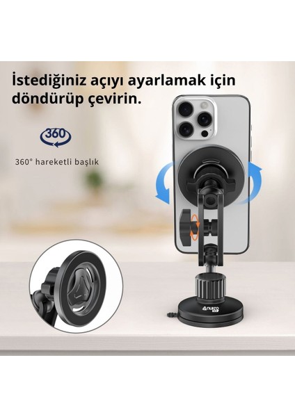 Cfx-13 Manyetik Araç Içi Telefon Tutucu (Vakumlu – Magsafe Uyumlu)