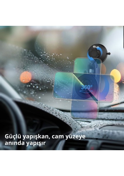 Cfx-13 Manyetik Araç Içi Telefon Tutucu (Vakumlu – Magsafe Uyumlu)