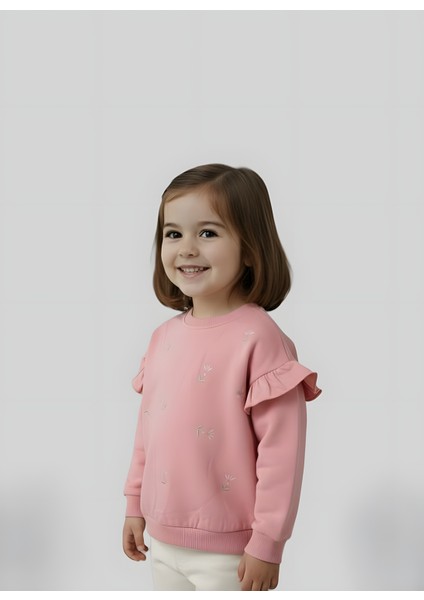 Çiçek Nakışlı Kız Çocuk Sweatshirt modelleri