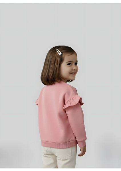 Çiçek Nakışlı Kız Çocuk Sweatshirt