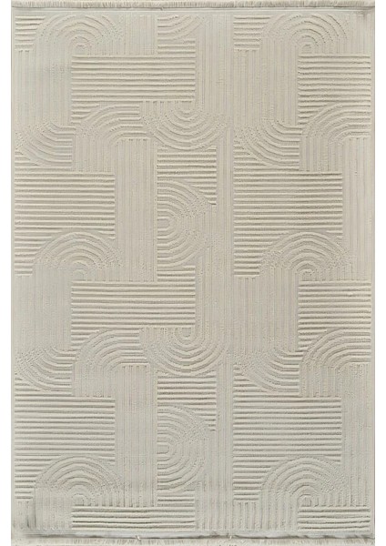 Bonny 1112 Krem Sisal Bukle Dekoratif Kabartmalı Halı Tozsuz Salon Halısı Koridor