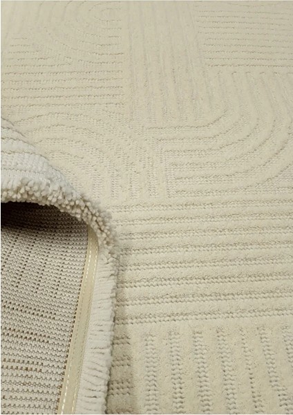 Bonny 1112 Krem Sisal Bukle Dekoratif Kabartmalı Halı Tozsuz Salon Halısı Koridor fırsatları