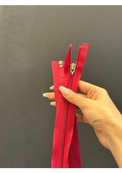 84X3 cm Kırmızı Fermuar modelleri