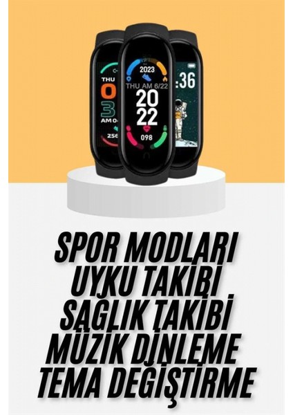 M6 Akıllı Bileklik Siyah Adımsayar Spor Takibi Android ve Ios Uyumlu fiyatları