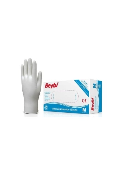 Pudralı Eldiven Latex Medium 100'LÜ 3 Adet