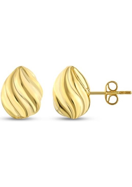 Altın Tasarım Küpe - 14K