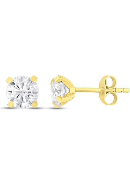 Altın Tektaş Küpe - 14K