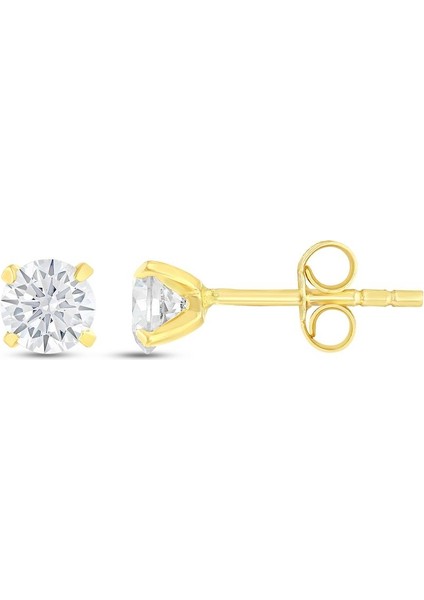 Altın Tektaş Küpe - 14K