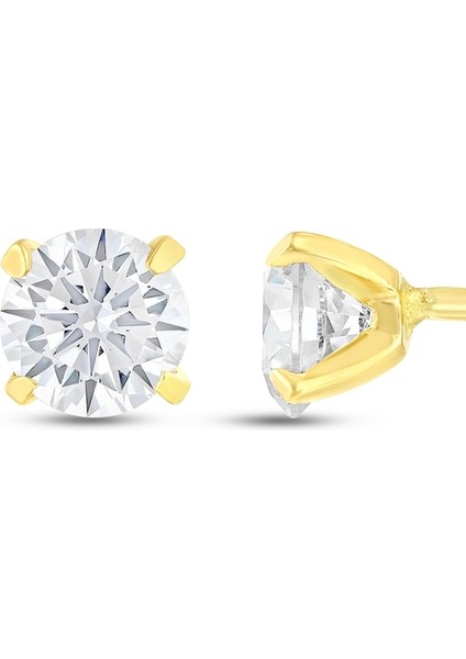 Altın Tektaş Küpe - 14K fiyatları