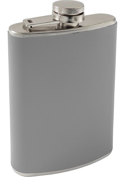 Çelik 8 Oz Gri Deri Kaplı 240 ml Içki Matarası RD56