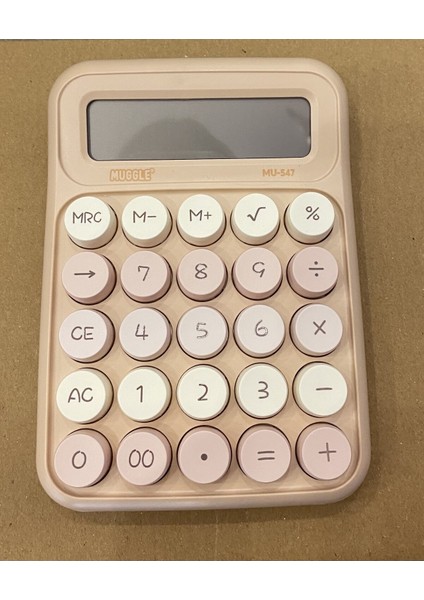 Yumuşak Tuşlu Renli Hesap Makinesi Krem AD58994