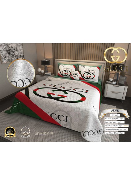 Pamuklu Jakar Dokuma Kapitone Dikişli Pike Takımı Çift Kişilik 3D Dijital Baskılı 7 Parça – Lüks Duvet Cover Set Mode fiyatları