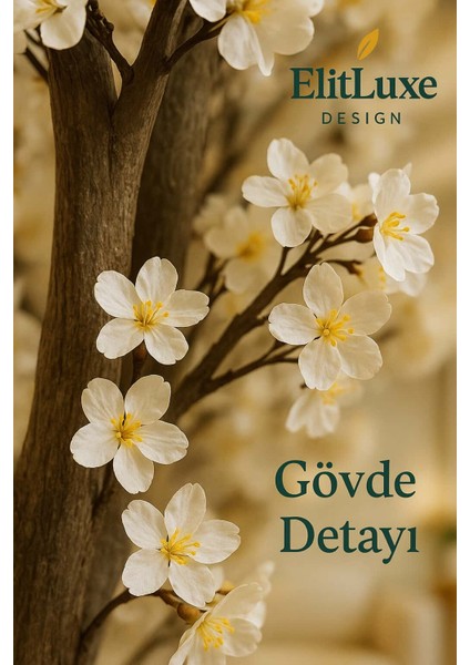 Elitluxe Design 210 cm Kiraz Çiçeği Yapay Ağaç – Yoğun Çiçekli – Fiber Küre Saksı 35X35 – Salon, Ofis ve Kafe Iç Mekân Dekorasyon Bitkisi indirimleri