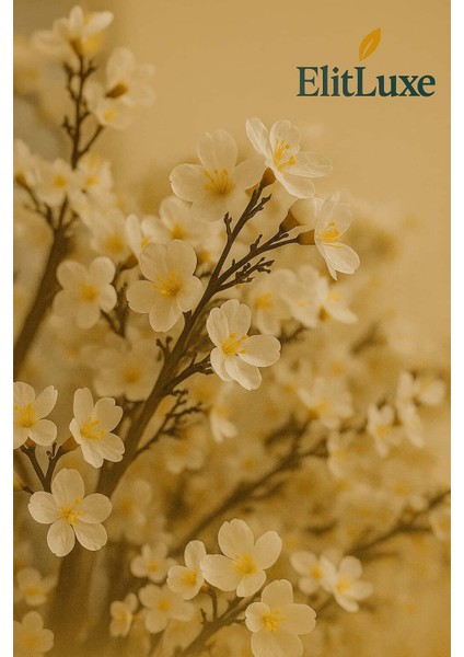 Elitluxe Design 210 cm Kiraz Çiçeği Yapay Ağaç – Yoğun Çiçekli – Fiber Küre Saksı 35X35 – Salon, Ofis ve Kafe Iç Mekân Dekorasyon Bitkisi