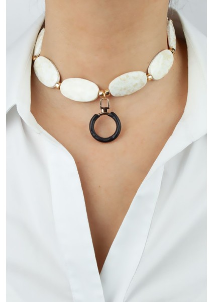 Siyah Halka Detay Choker Kolye fiyatları