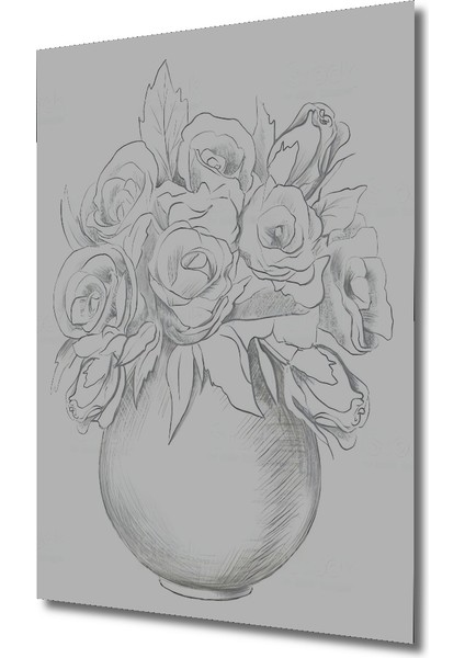 Kara Kalem Görünümlü Ahşap Dekoratif Tablo Beyaz Güllerin Zarafeti Dikdörtgen Tablo modelleri