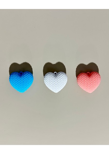 3’lü Örme Kalp Anahtarlık-3 Renk indirimleri