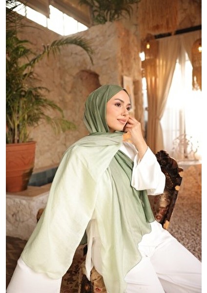 Degrade Iki Renkli Bambu Kraş Şal Tok Duran Kadın Şal Yeşil Çağla fiyatları