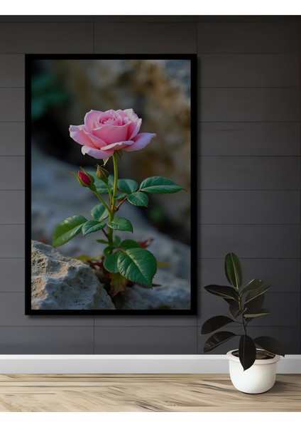 Pembe Gül Suluboya Görünümlü Ahşap Tablo Dikdörtgen Tablo fiyatları