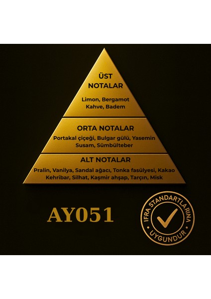 AY051 Extrait Kadın Parfüm__badem, Kahve,bergamot,limon, Yasemin, Portakal Çiceği, Gül, Kakao,vanilya, Kehribar, Misk Içerir. modelleri