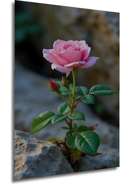 Pembe Gül Suluboya Görünümlü Ahşap Tablo Dikdörtgen Tablo fırsatları