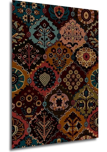 El Yapımı Desenli Yağlı Boya Görünümlü Ahşap Dekoratif Tablo Dikdörtgen Tablo fırsatları