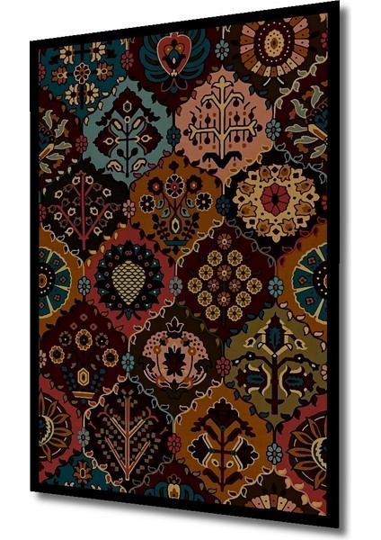 El Yapımı Desenli Yağlı Boya Görünümlü Ahşap Dekoratif Tablo Dikdörtgen Tablo indirimleri