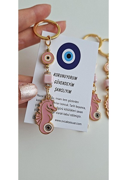 Hediyelik Şeker Pembe Denizatı Anahtarlık