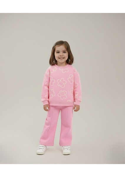 Kız Çocuk Papatya Baskılı Takım