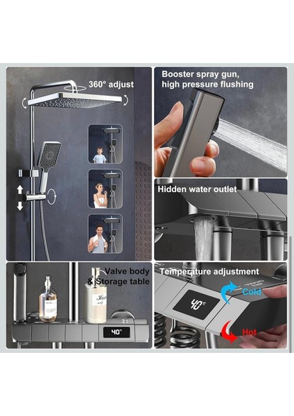 (Büyük Gövde) Siyah Dijital Piyano Duş Seti Ham Madde (Sarı) 1 Sınıf Üretim