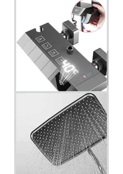 (Büyük Gövde) Siyah Dijital Piyano Duş Seti Ham Madde (Sarı) 1 Sınıf Üretim