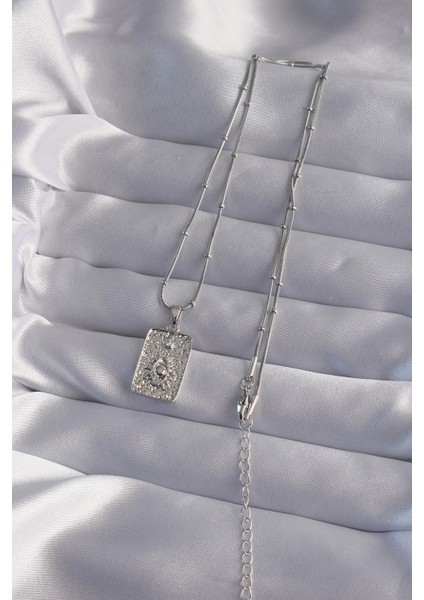 316L Çelik Zincir Gümüş Renk Lazer Işlemeli Göz Figür Tarot Kolye - TJ-BKO9018 fiyatları