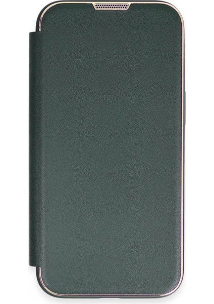 iPhone 13 Pro Max Kılıf Dolpin Kapaklı - Koyu Yeşil (K95) fiyatları