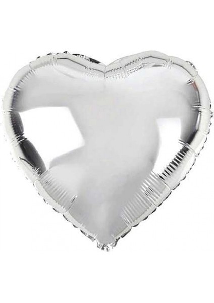 Kalp Şekilli Gümüş Renk Folyo Balon 45 cm 5 Adet fiyatları