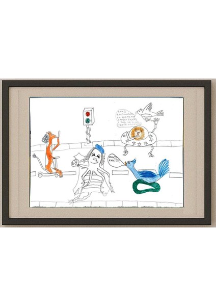 Katariha Lombaver 29X21CM Orijinal Karikatür Tablo