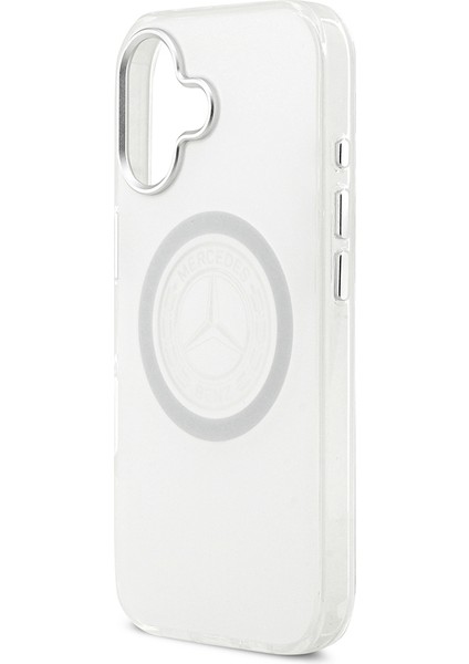 iPhone 17 Uyumlu Kılıf Mercedes Benz Lisanslı M-Safeli Buzlu Pc Nostaljik Yıldız Dizayn Kapak Beyaz