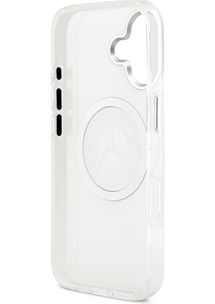 iPhone 17 Uyumlu Kılıf Mercedes Benz Lisanslı M-Safeli Buzlu Pc Nostaljik Yıldız Dizayn Kapak Beyaz