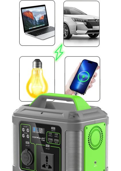 Mtxdpn Konfulon CN04 Powerbank 300W 60.000 Mah 5W LED Işıklı Kamp Şarj Pd 60W - Gri fırsatları